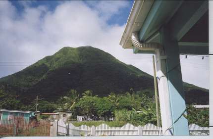Gingerland Hill - View of Nevis Peak from the porch